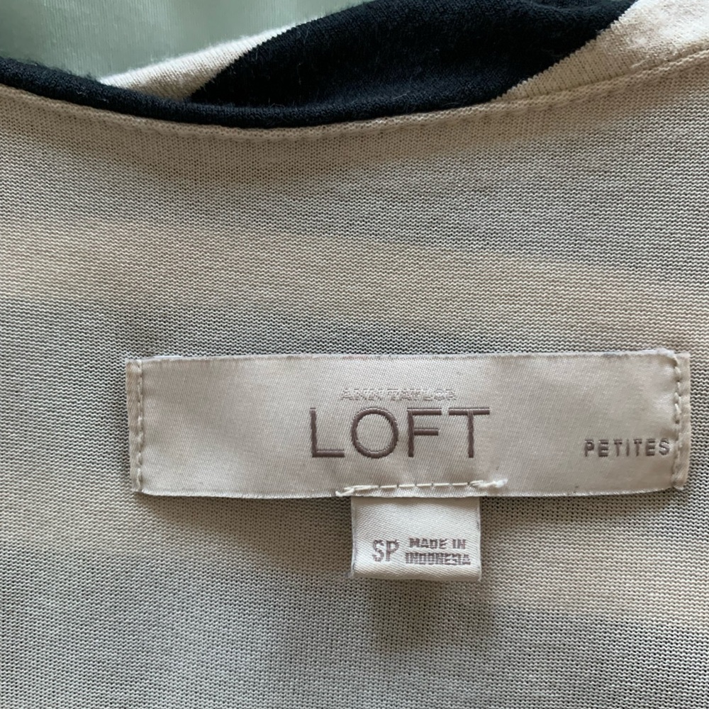 LOFT Striped Cotton Shift Dress (Size Small Petite)